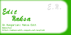 edit maksa business card